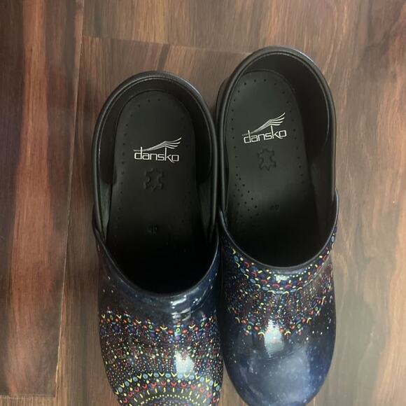 Dansko Professional Black Multi-Colored Paint Splatter Clogs Size 40/9.5 US - Picture 4 of 9